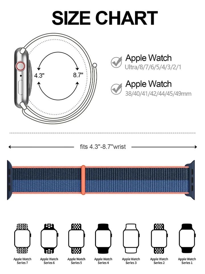 Велкро текстилни каишки за Apple Watch ULTRA/SE2/SE/10/9/8/7/6/5/4/3