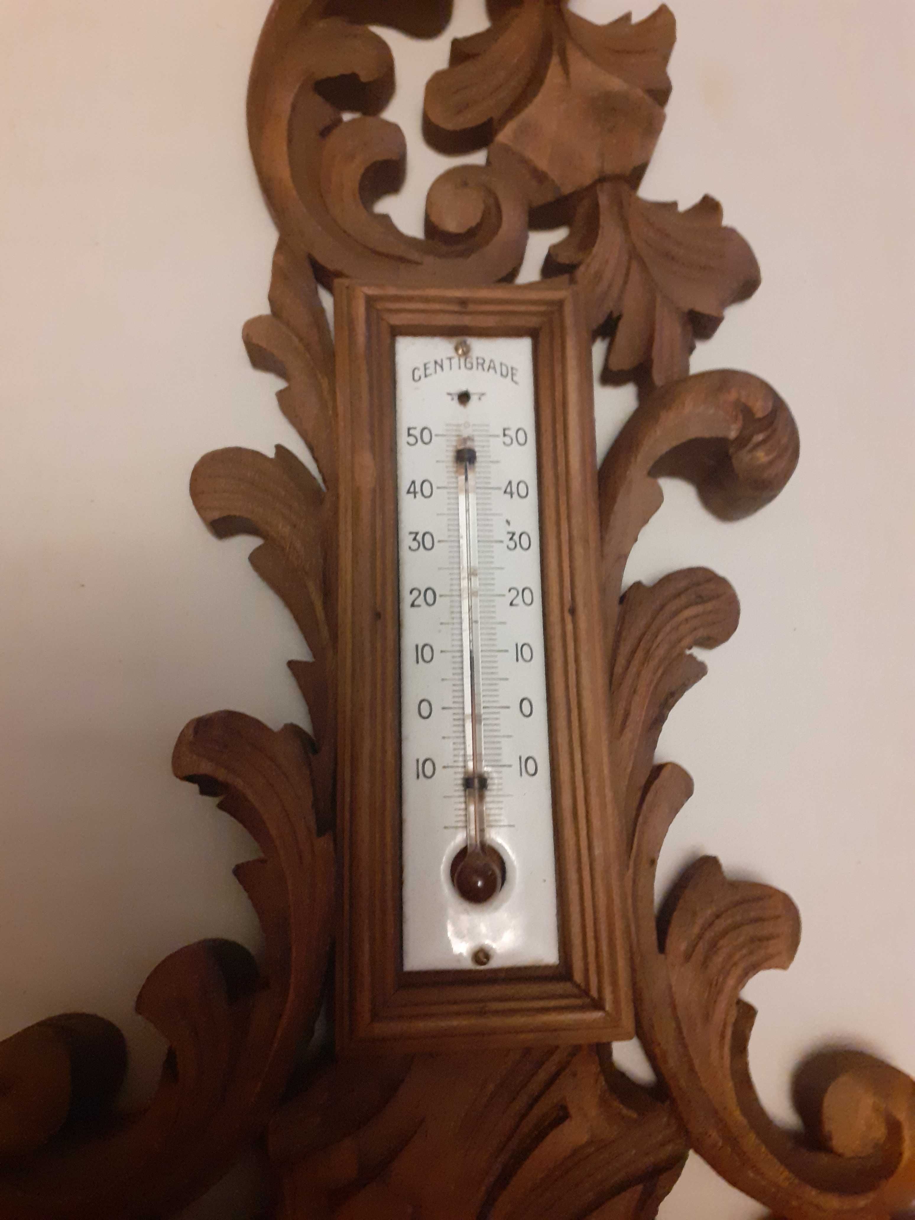 barometru termometru vechi inaltime 47 - 73 cm