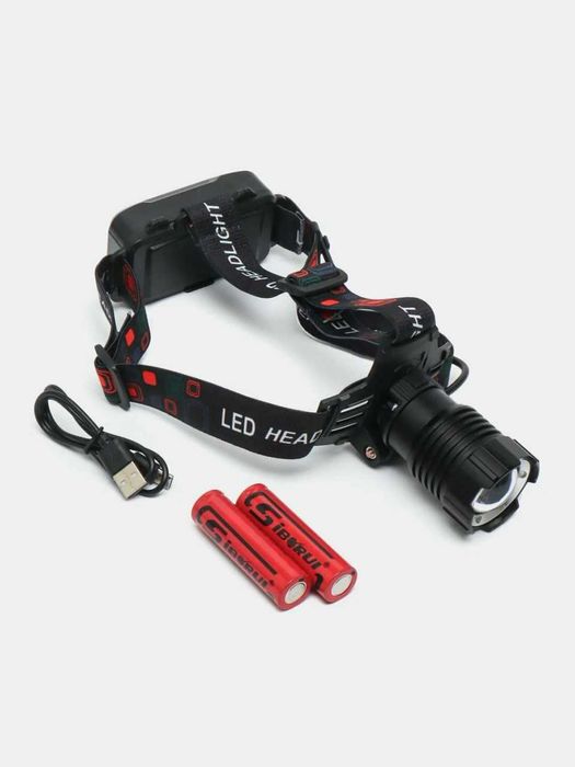 Налобный фонарь светодиодный, ударопрочный, влагозащита