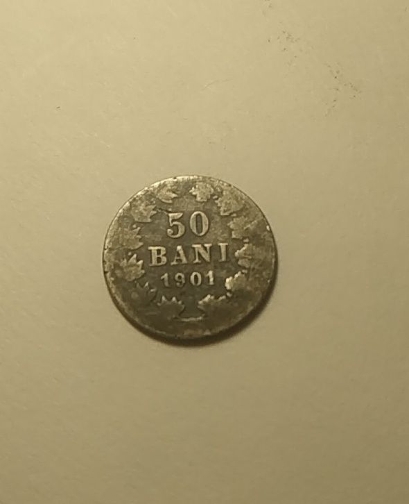 Moneda 50 bani 1901 Regele Carol l Argint