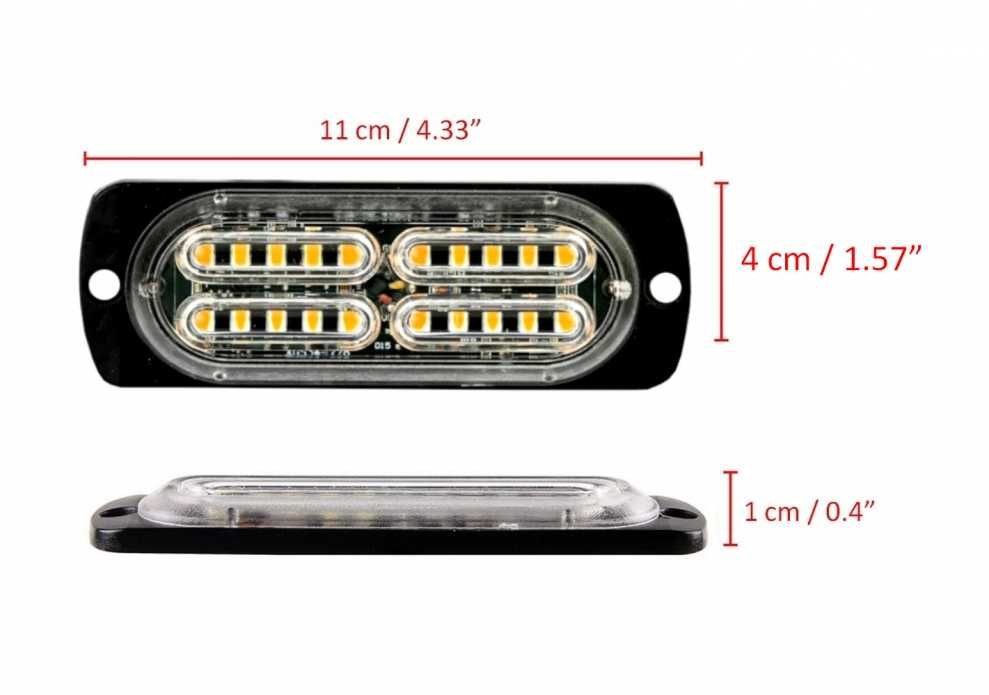 20 LED Аварийна Лампа За Пътна Помощ Жълта Блиц Мигаща Светлина 12-24V