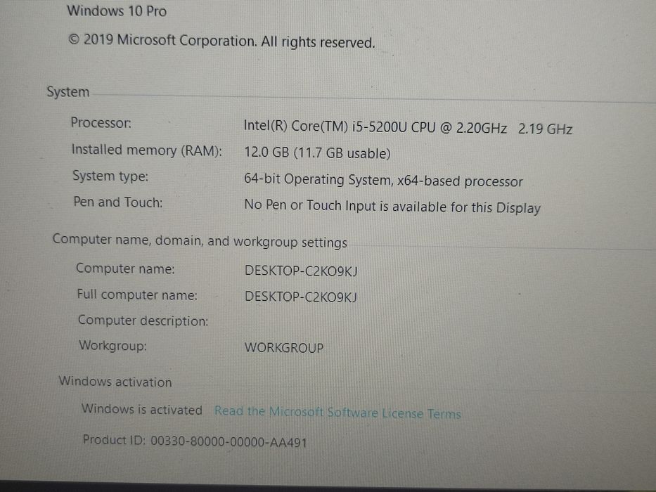 Laptop Profesional Lenovo Thinkpad E550 - i5-5200u/12gb/256gb/Bat. 2H