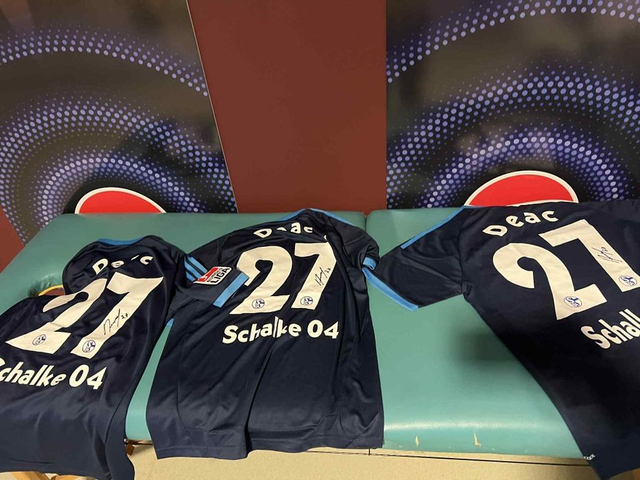 Ciprian Deac Schalke 04 tricou de joc cu autograf