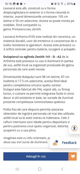 Dulap baie cu oglinda, chiuveta, baterie, dulap in stare foarte  buna