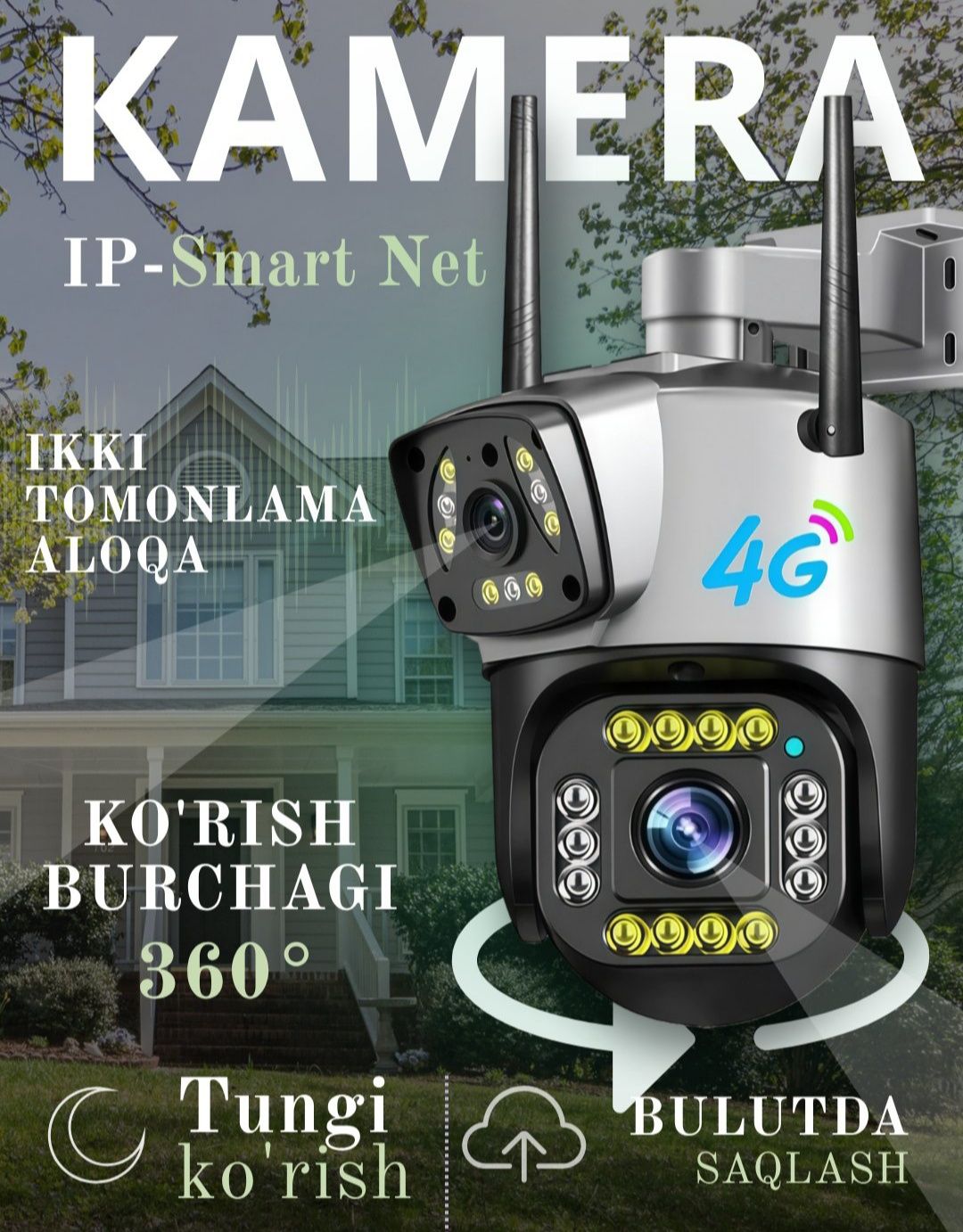 Video kuzatuv kameralar.Smart IP 360 gradusga ega. датчик движения