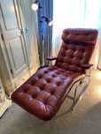 Fotoliu piele vintage Mid Century