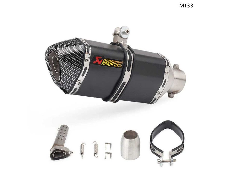 Evacuare AKRAPOVIC, toba sport pentru motocicleta 300mm, negru carbon