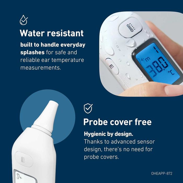 OMRON Gentle Temp 533, Инфрачервен цифров термометър за ухо, бял