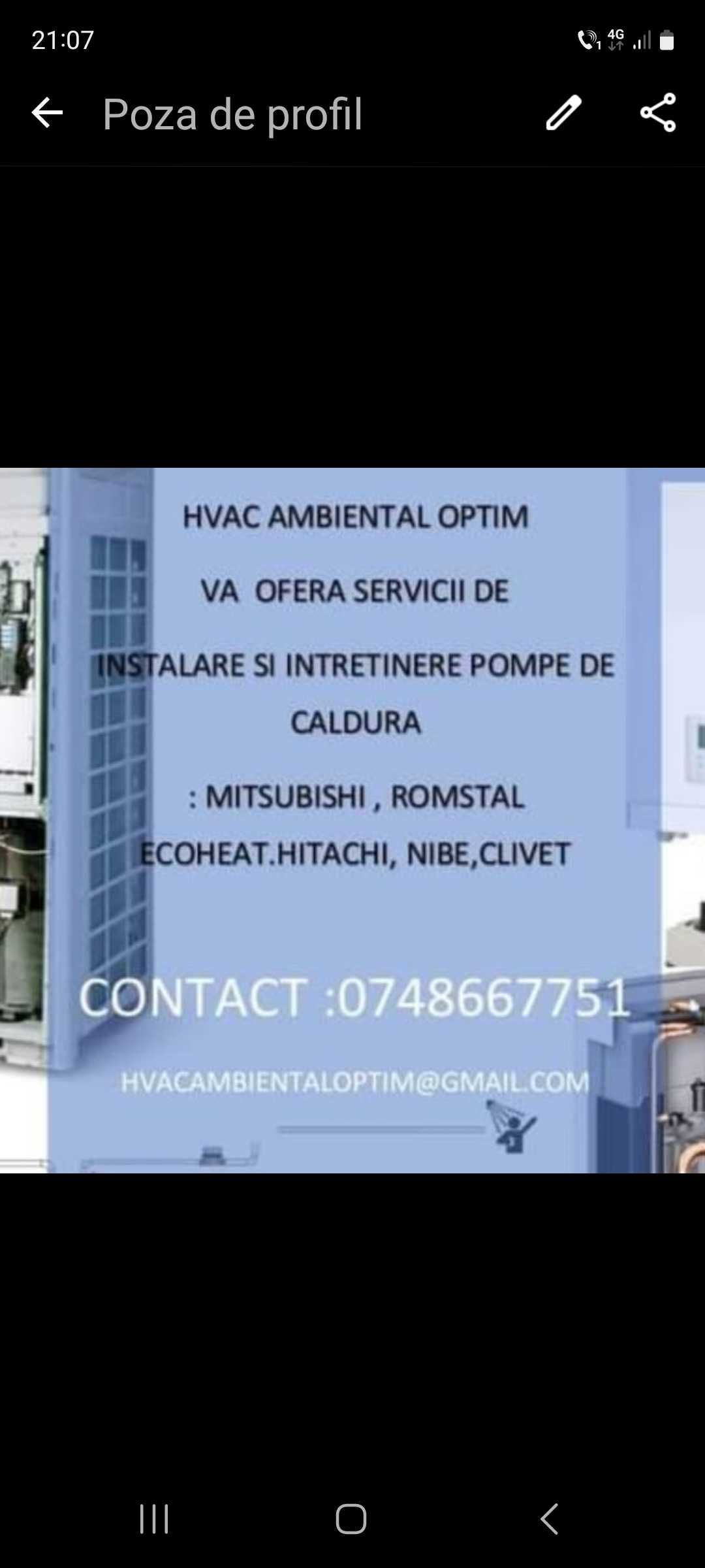 Instalare aer condiționat,  sanitare- termice si pompe de caldura