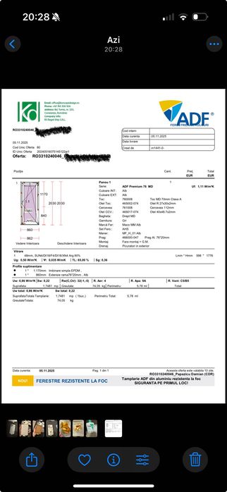 Usa termopan Salamander noua montaj inclus