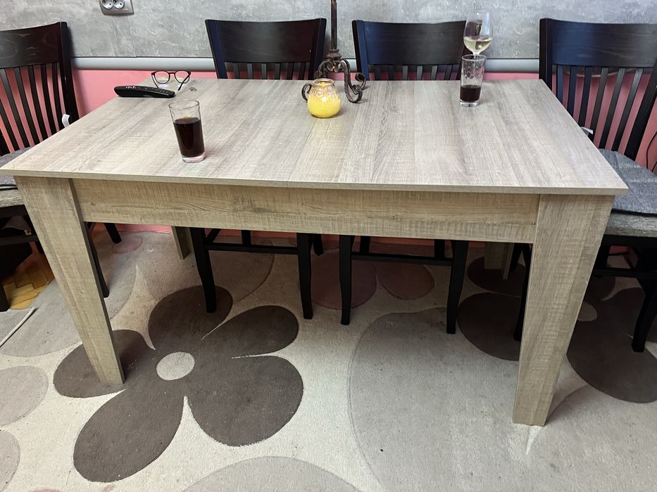 Голяма, трапезна, сива, разтегателна маса