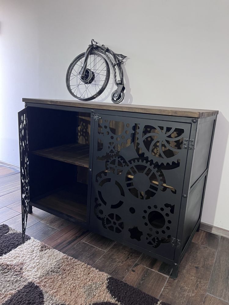 Comoda fier si lemn natural-“, stil industrial -1500 lei