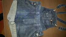 Pantalon scuti cu bretele 104 cm