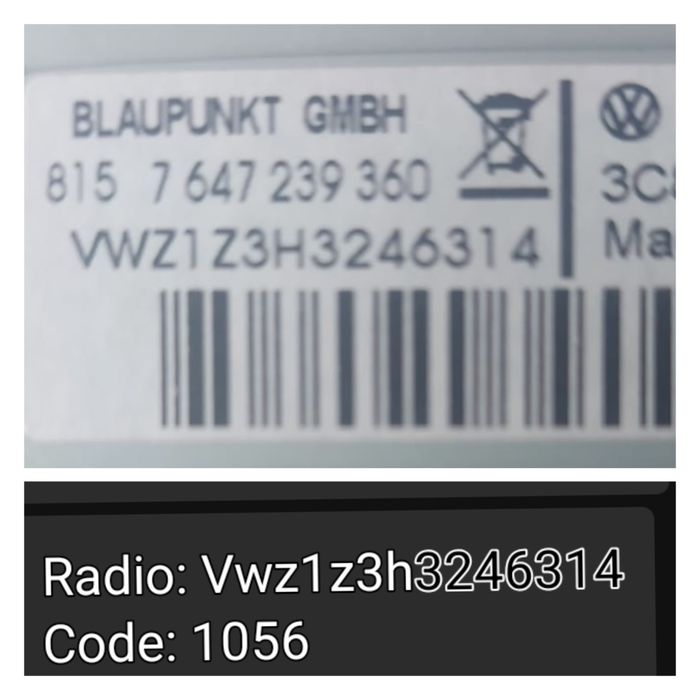 Rns510 rcd 310 Radio-MP3 code pin safe