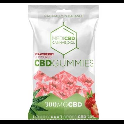 Jeleuri cu ulei CBD 20% 300mg Bubbly Billy Ursuleti Capsuni