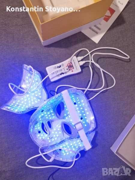 LED маска за лице и шия терапия за кожни заболявания акне петна бръчки