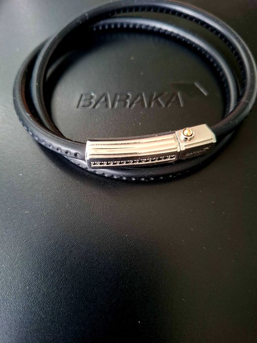 Bratara Baraka Discovery - silicon cu aur  18 kt si diamante negre