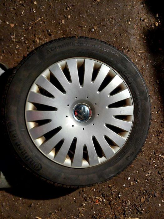 Jante tabla cu anvelope + capace original VW