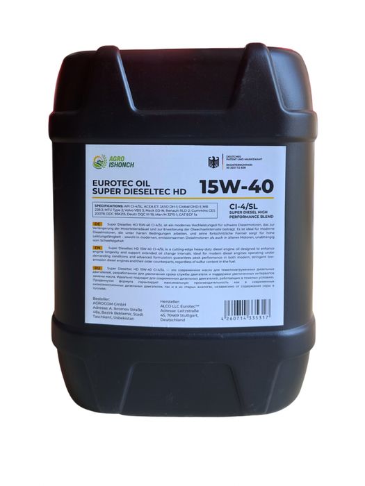 Agro Ishonch Mator moyi 20L, Traktorlar va Kombaynlar uchun