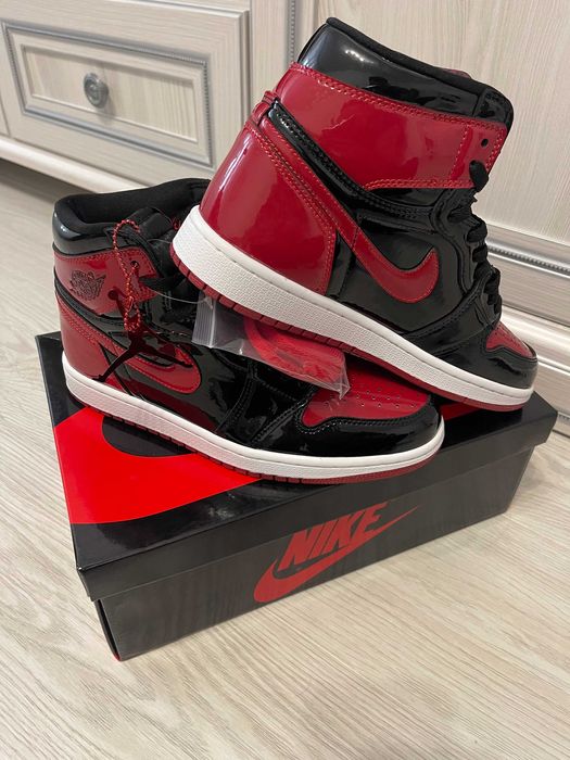 Adidasi Jordan 1 Patent Bred Nike Produs NOU PREMIUM