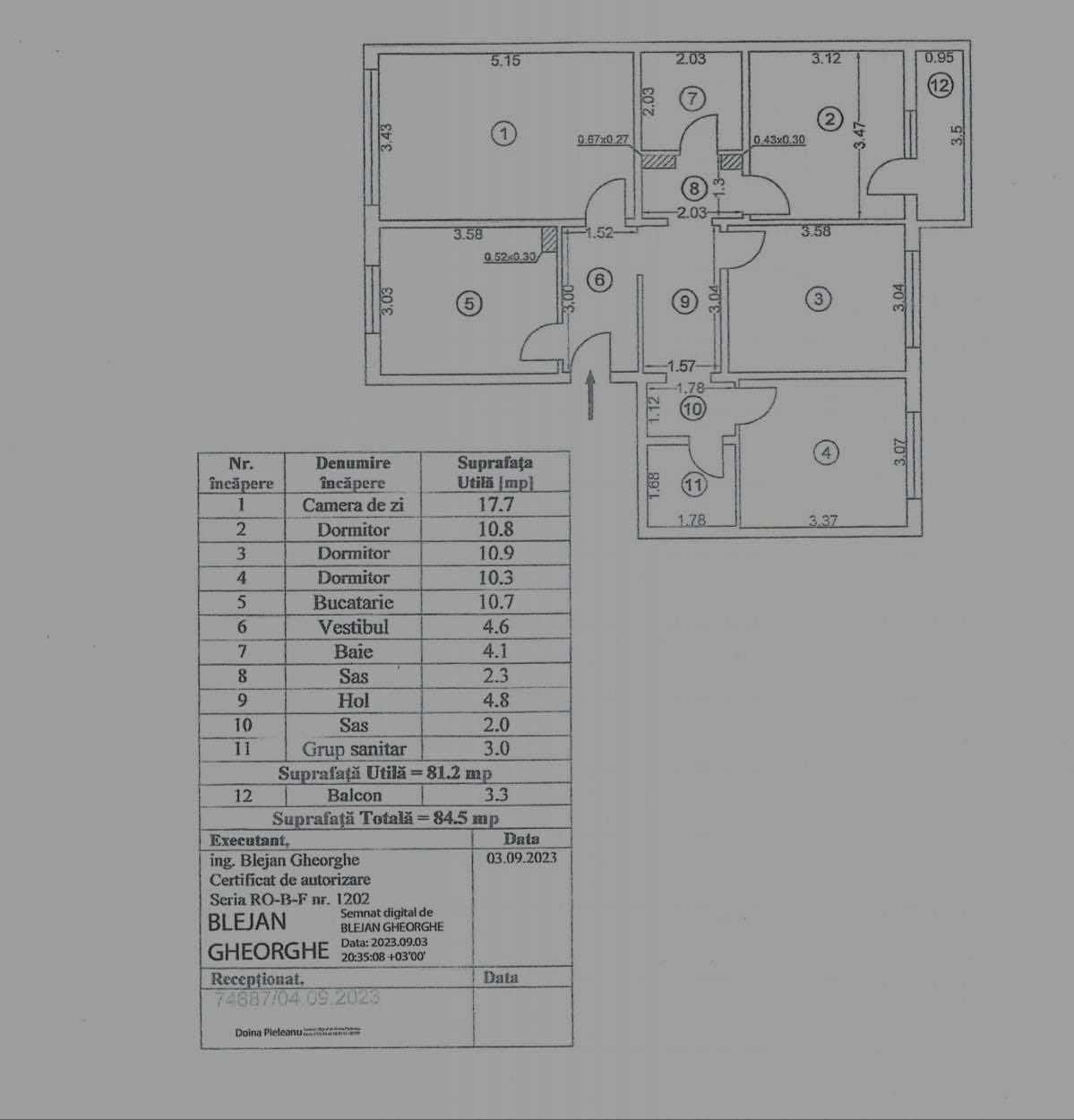 Apartament 4 camere zona Brancoveanu Str. Gradistea