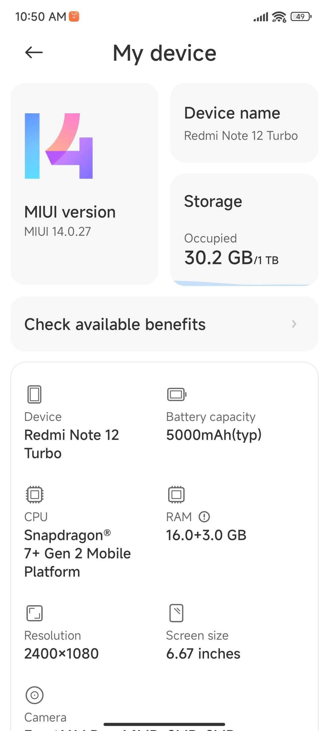 Xiaomi Redmi Note 12 turbo 5G, (POCO F5), 16GB, 1TB ,CALL RECORDING