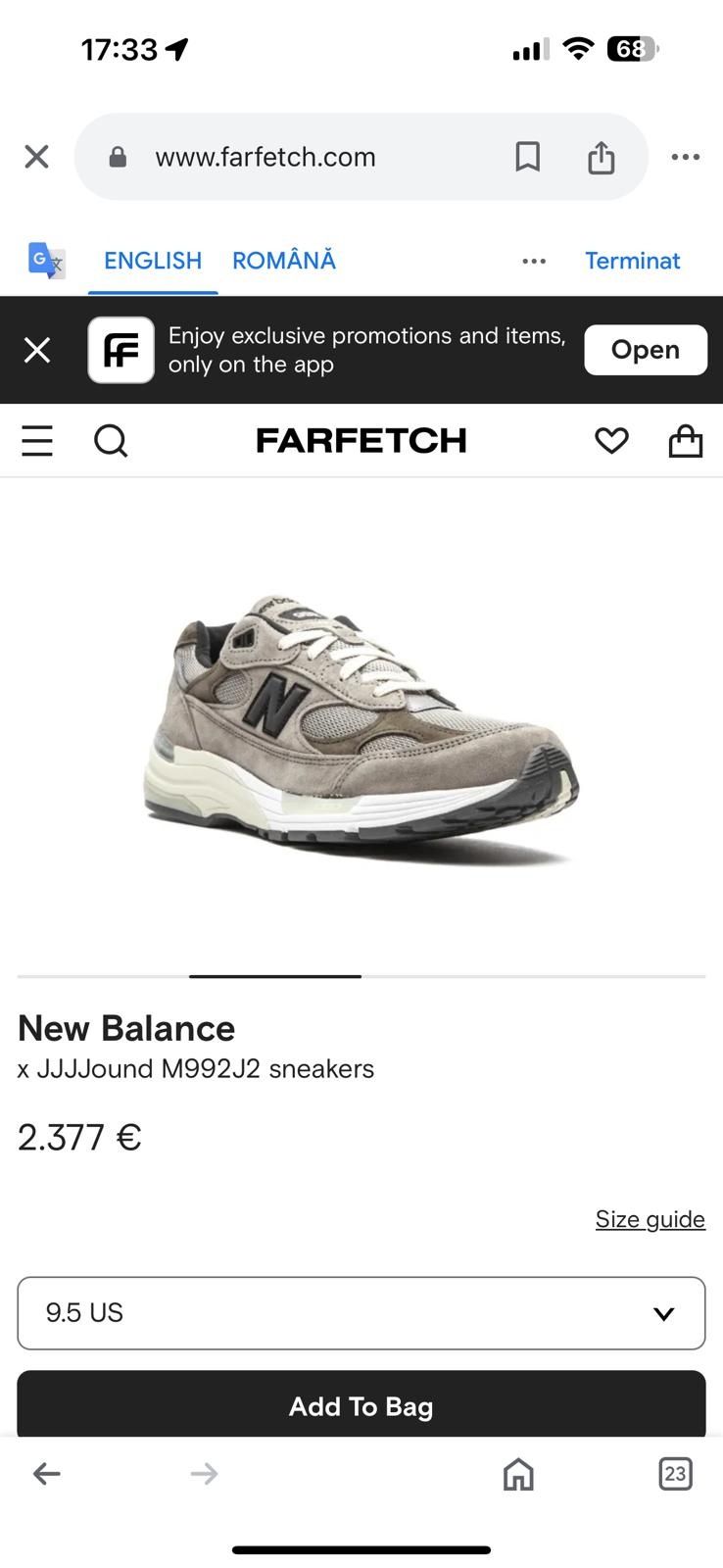 New balance 992 jjjjound