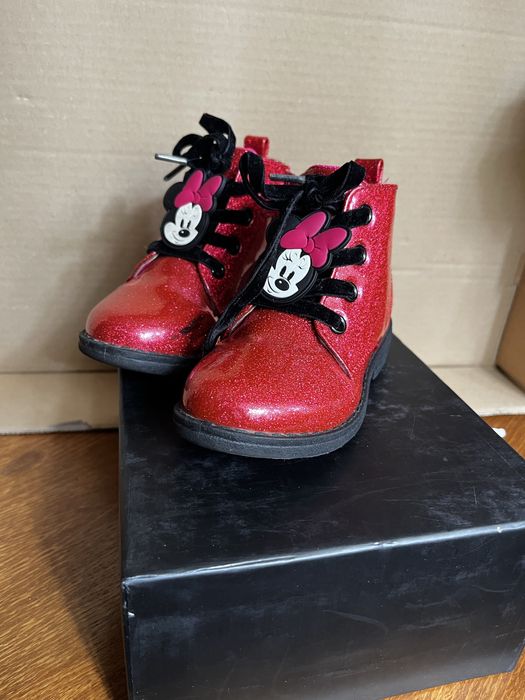 Ghetute de piele rosie  lacuite Disney  Minnie Mouse