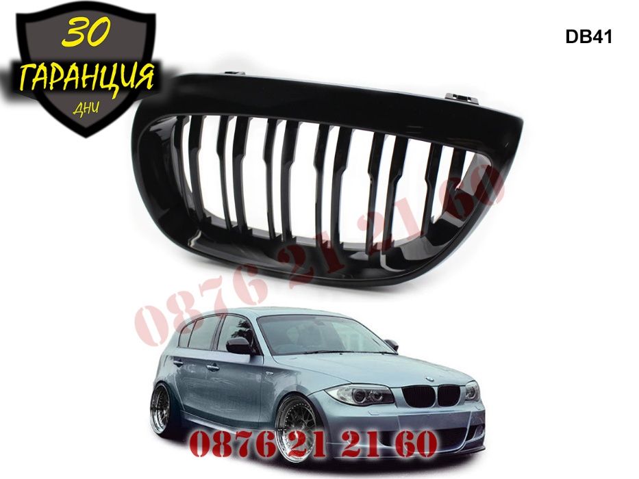 Двойни M Бъбреци Решетки BMW 1 E87 2004-07 БМВ Е87 Черен Гланц Спо