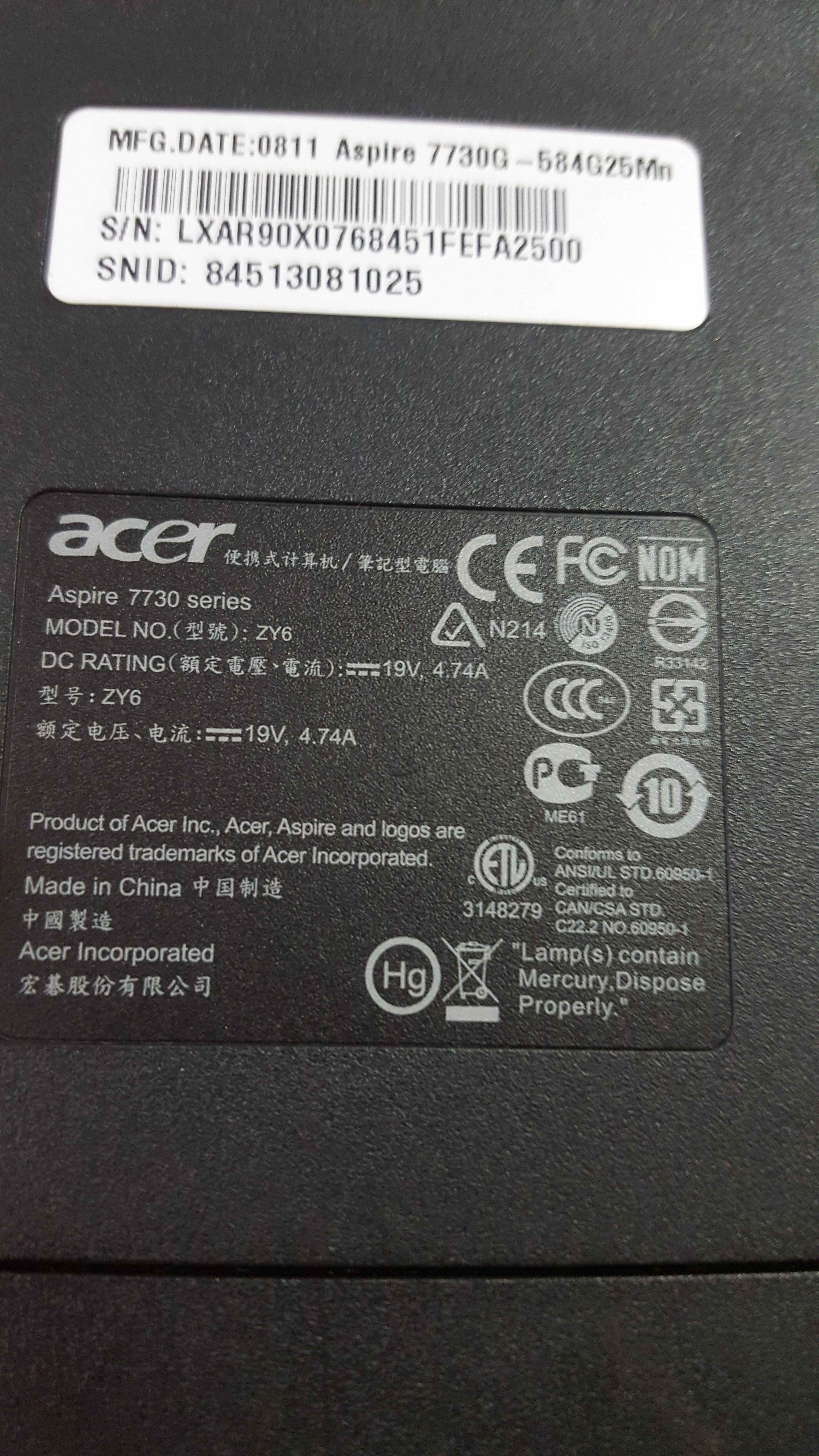 Acer aspire 7730  4 gb ram .