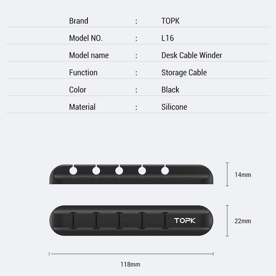 TOPK Органайзер — держатель для кабелей Фиксатор