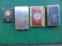 Lot cutii metal vechi carti vizita carnet notite tigari