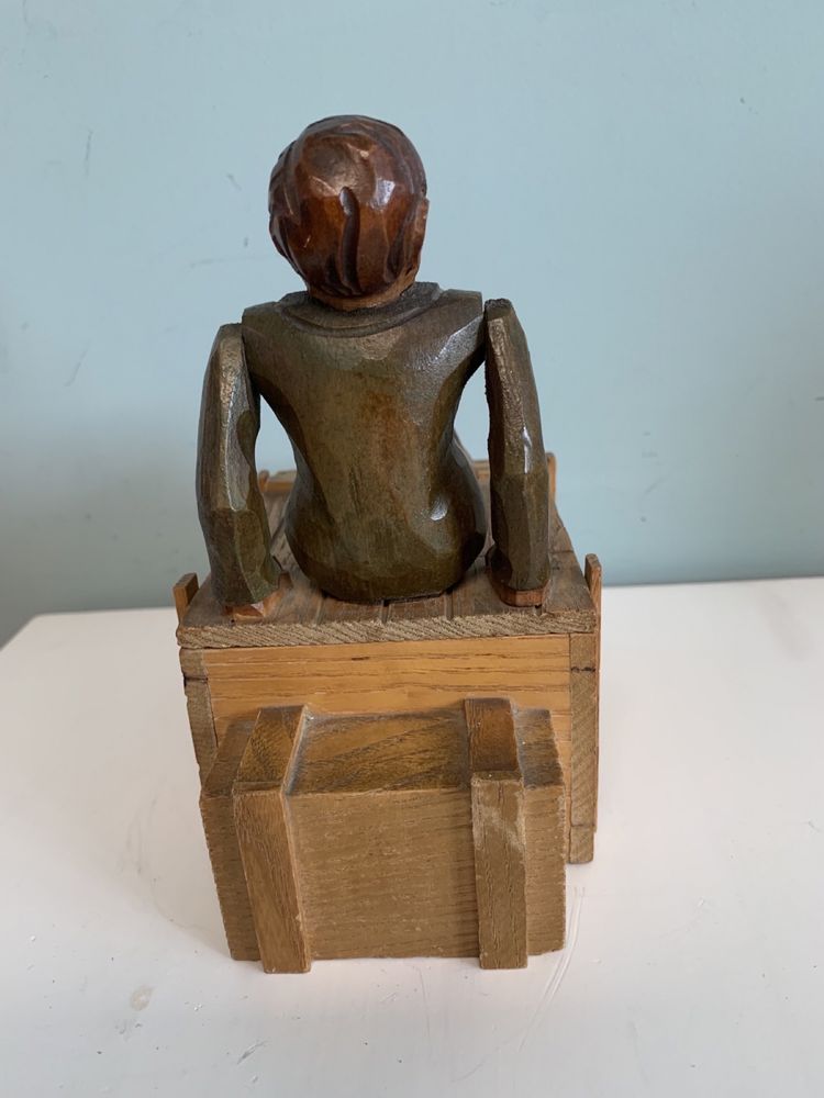 Дървена кутия и скулптура от Anri Италия / 50-те