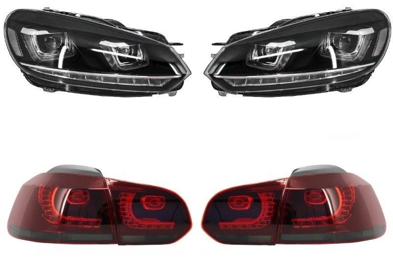 Faruri LED compatibil cu VW Golf 6 VI (2008-2013) Design Golf 7 3D U D