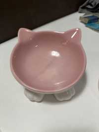 Bol ceramica + bol plastic pisica