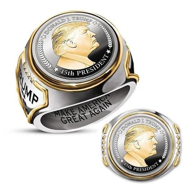 inel Donald Trump colectie MAGA Make America Great again placat aur