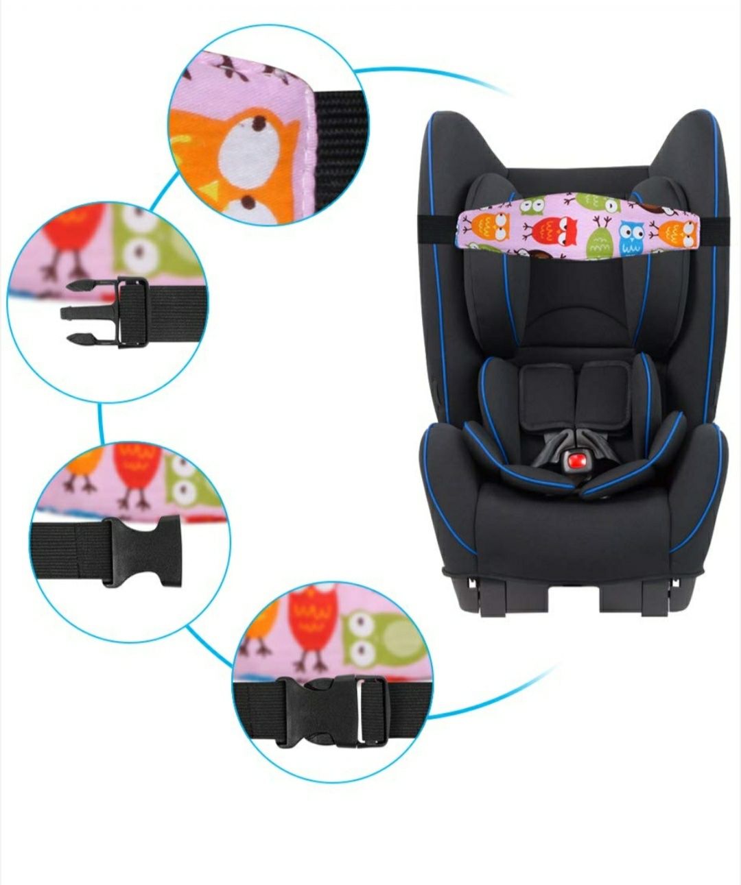 Centura elastica protectie cap bebelusi scaun auto carucior noua sigil