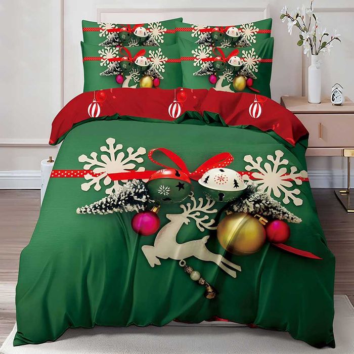 Двулицево коледно спално бельо (Реално изображение), 6 части