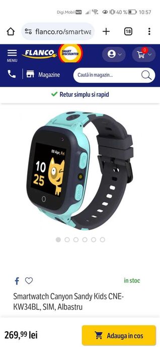 Ceas Urmarire SIM GPS Copil Smartwatch Canyon Sandy Kids AlbastruBaiat