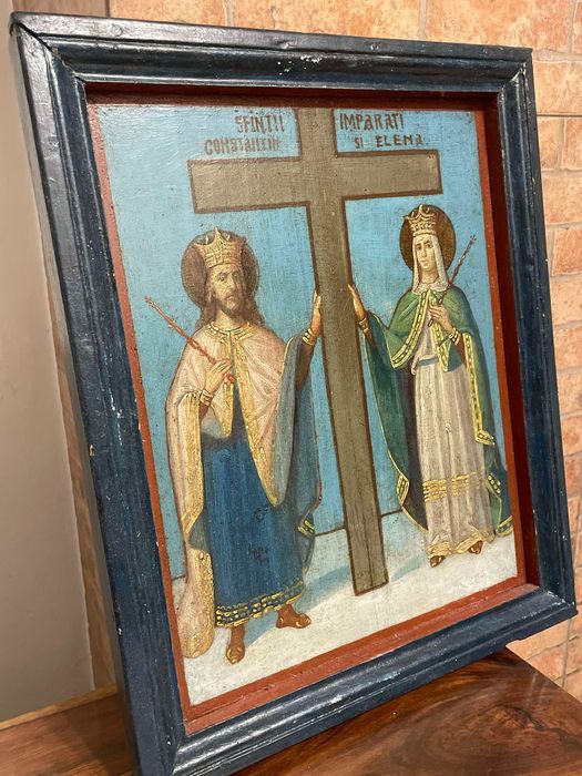 Icoana veche, sfintii Constantin si Elena