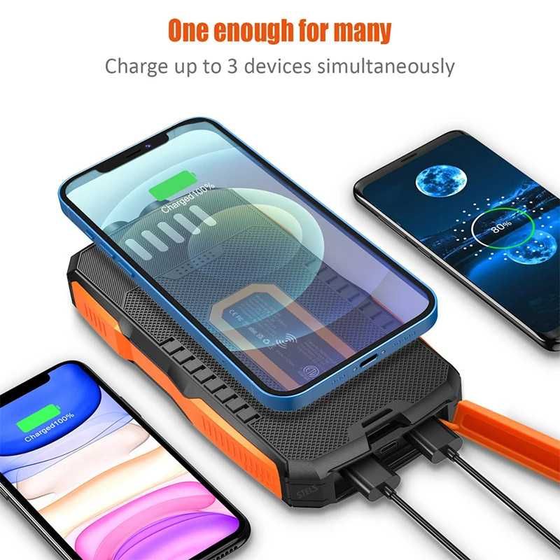 Преносима батерия STELS SolarPro 16K, PowerBank 16000mAh, LED фенер