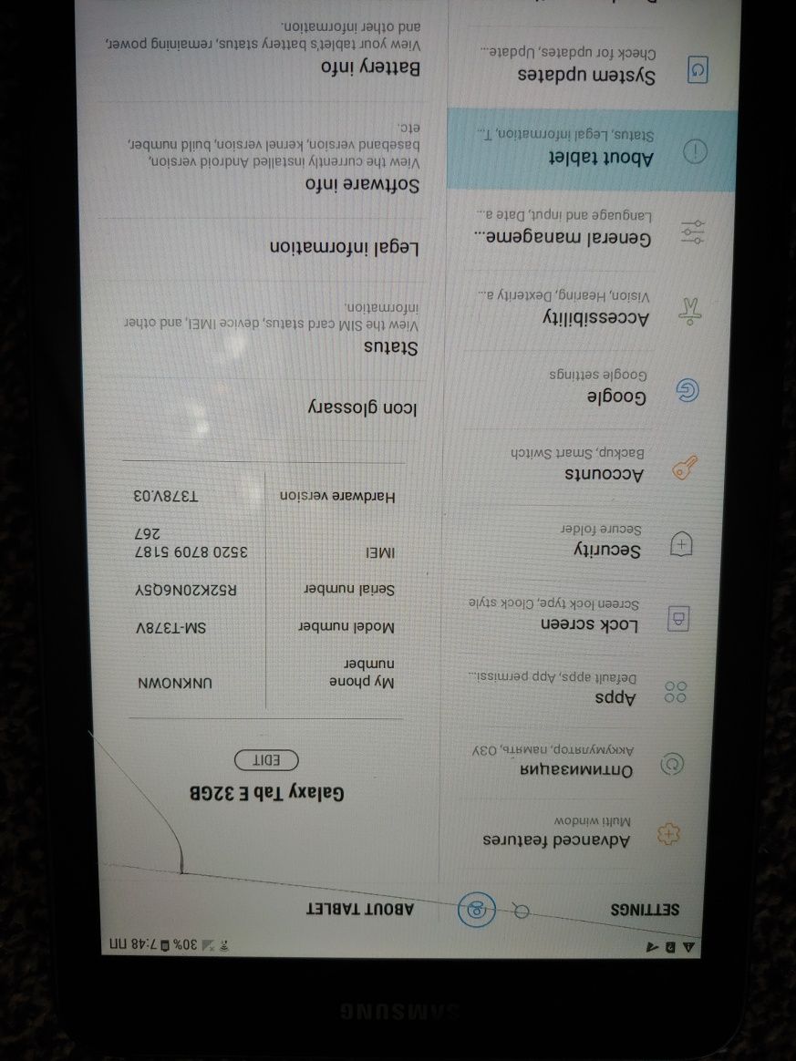 Samsung Galaxy Tab E 32/1,5 GB