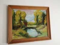 Картина пейзаж с дървена рамка