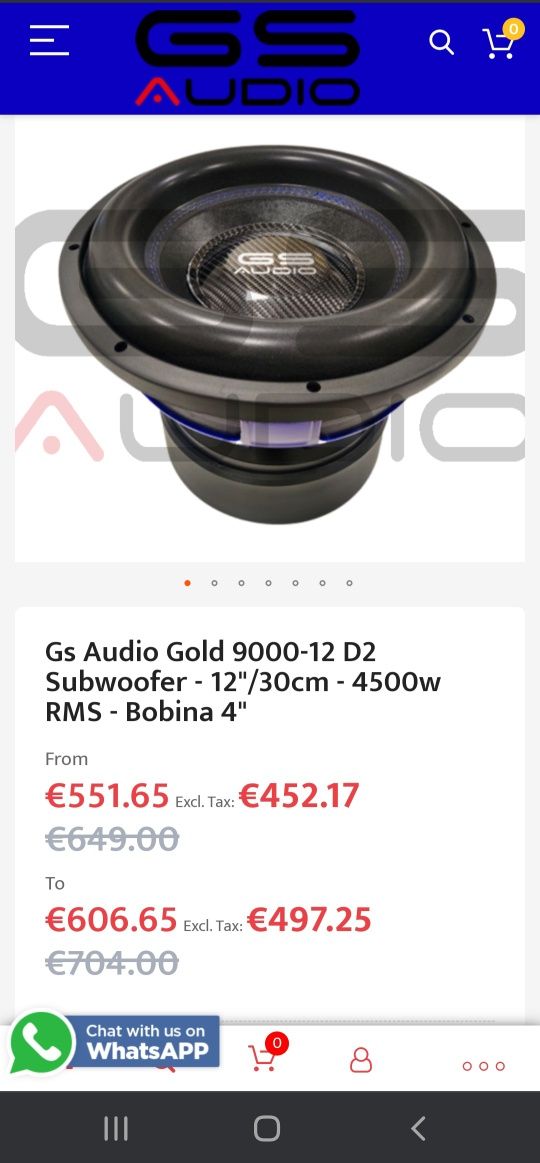 Субуфер GS Audio 12 GOLD 9000 D1 _4500w Rms