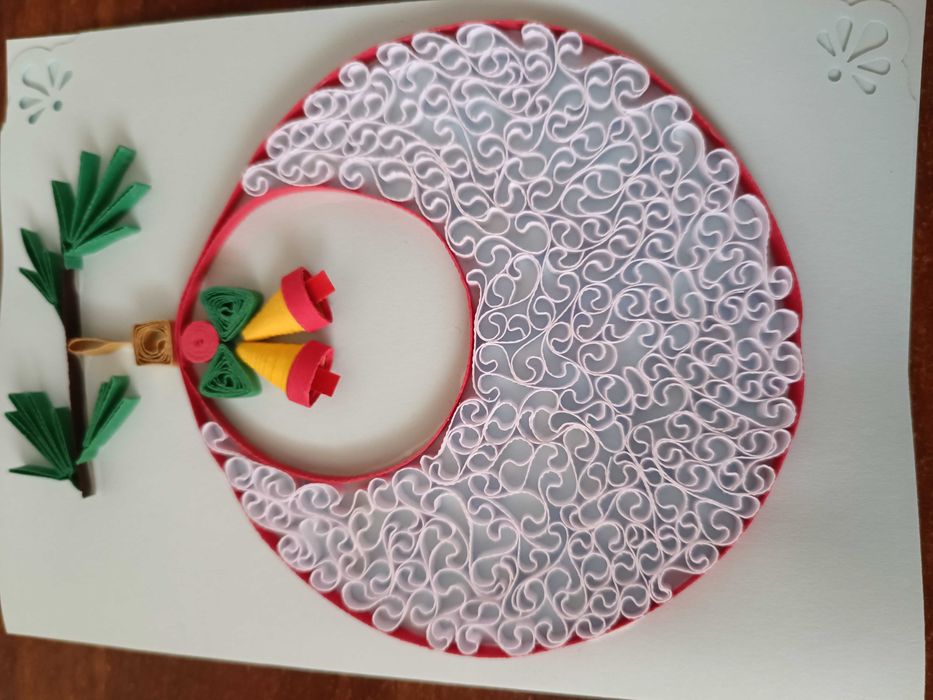 Felicitări realizate prin tehnica quilling pentru Crăciun