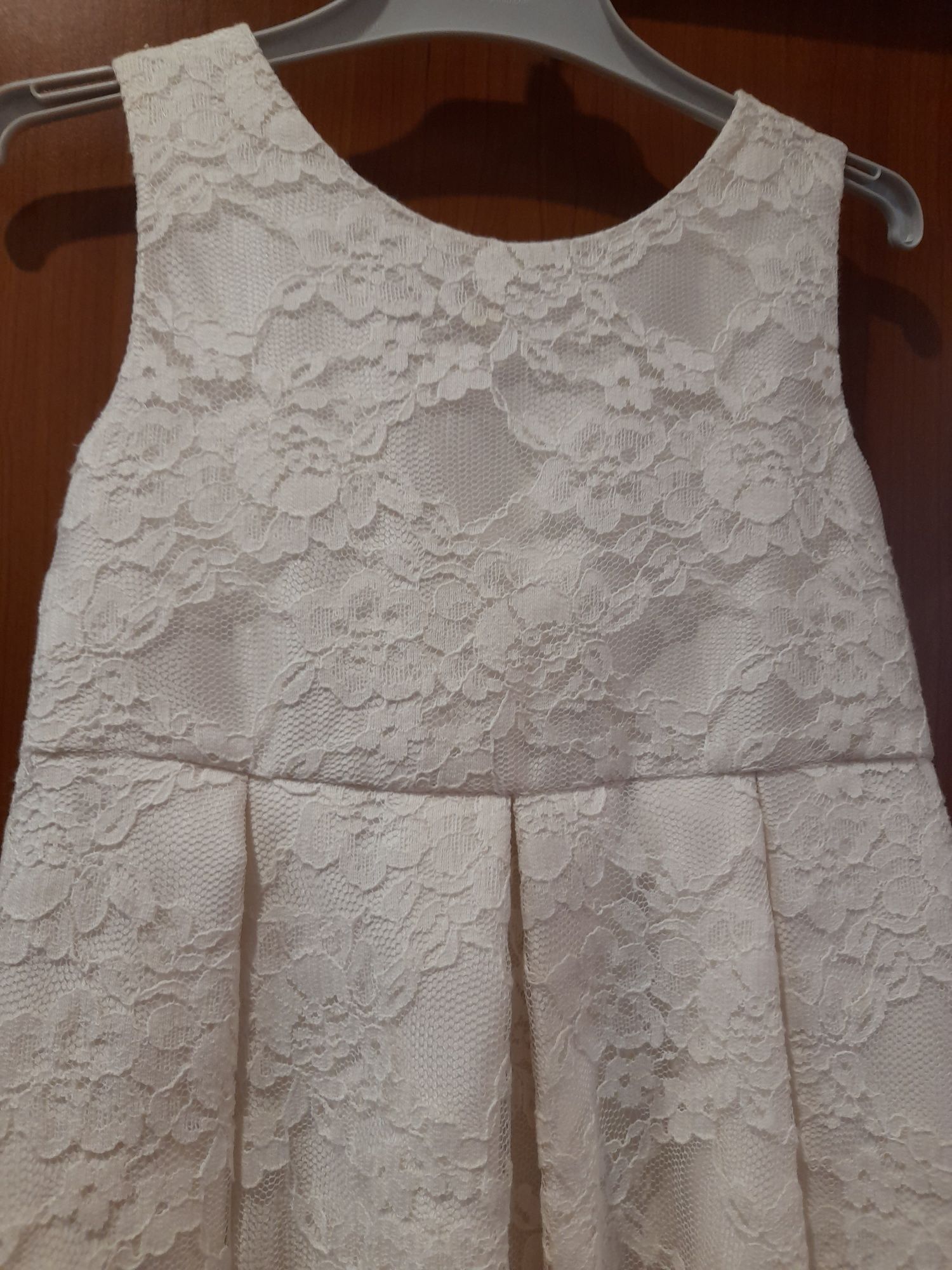 Rochie ocazie,dantelă, albă John Lewis 4-5 ani