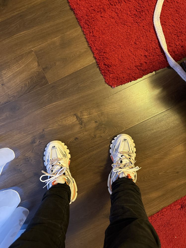 Balenciaga track runners orange