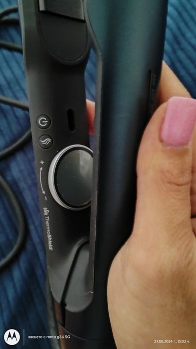 Преса за коса Philips - BHS510/00, 230°C, арганово покриите, черна