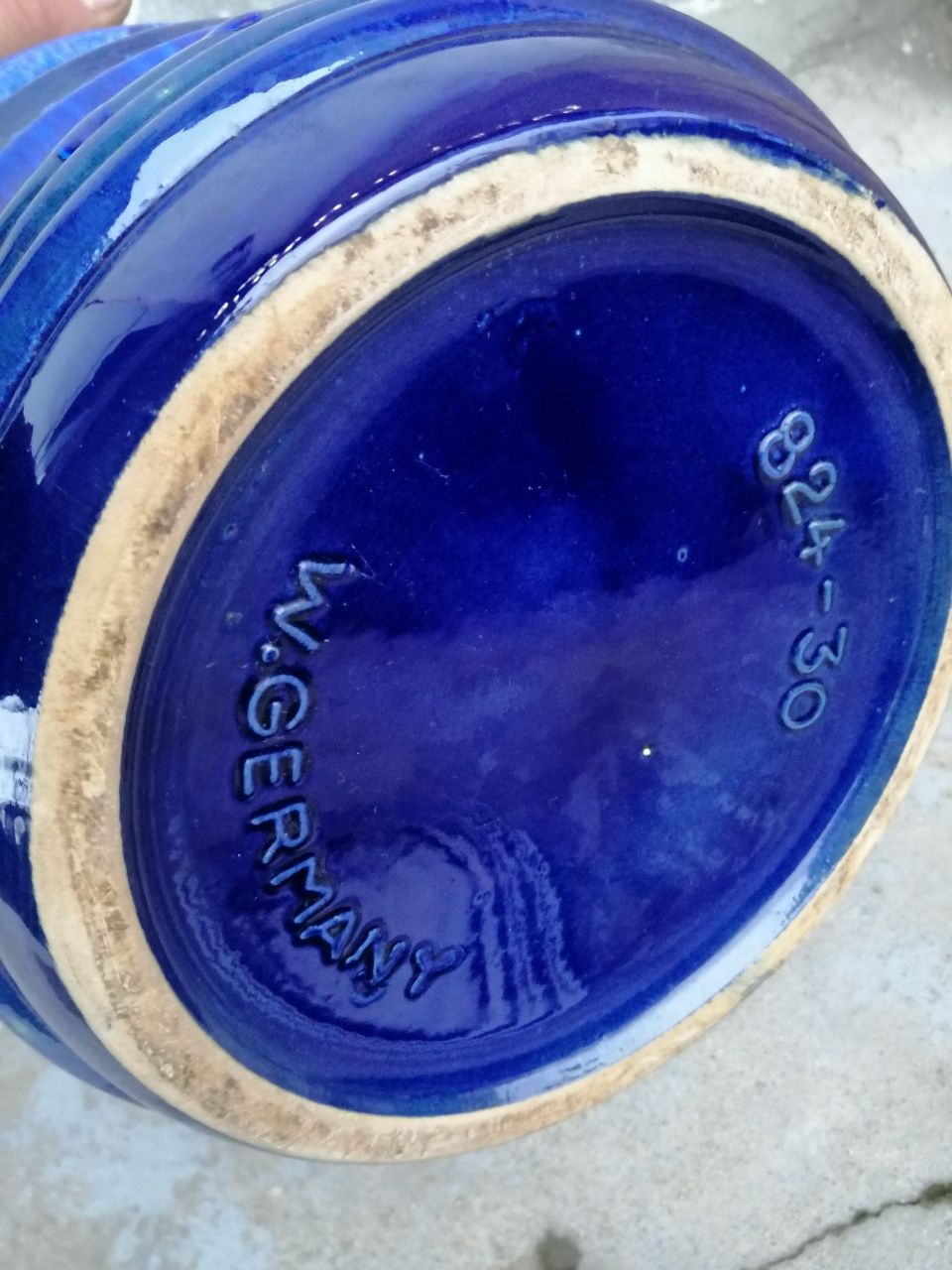 Vas oala ceramica vechi cobalt