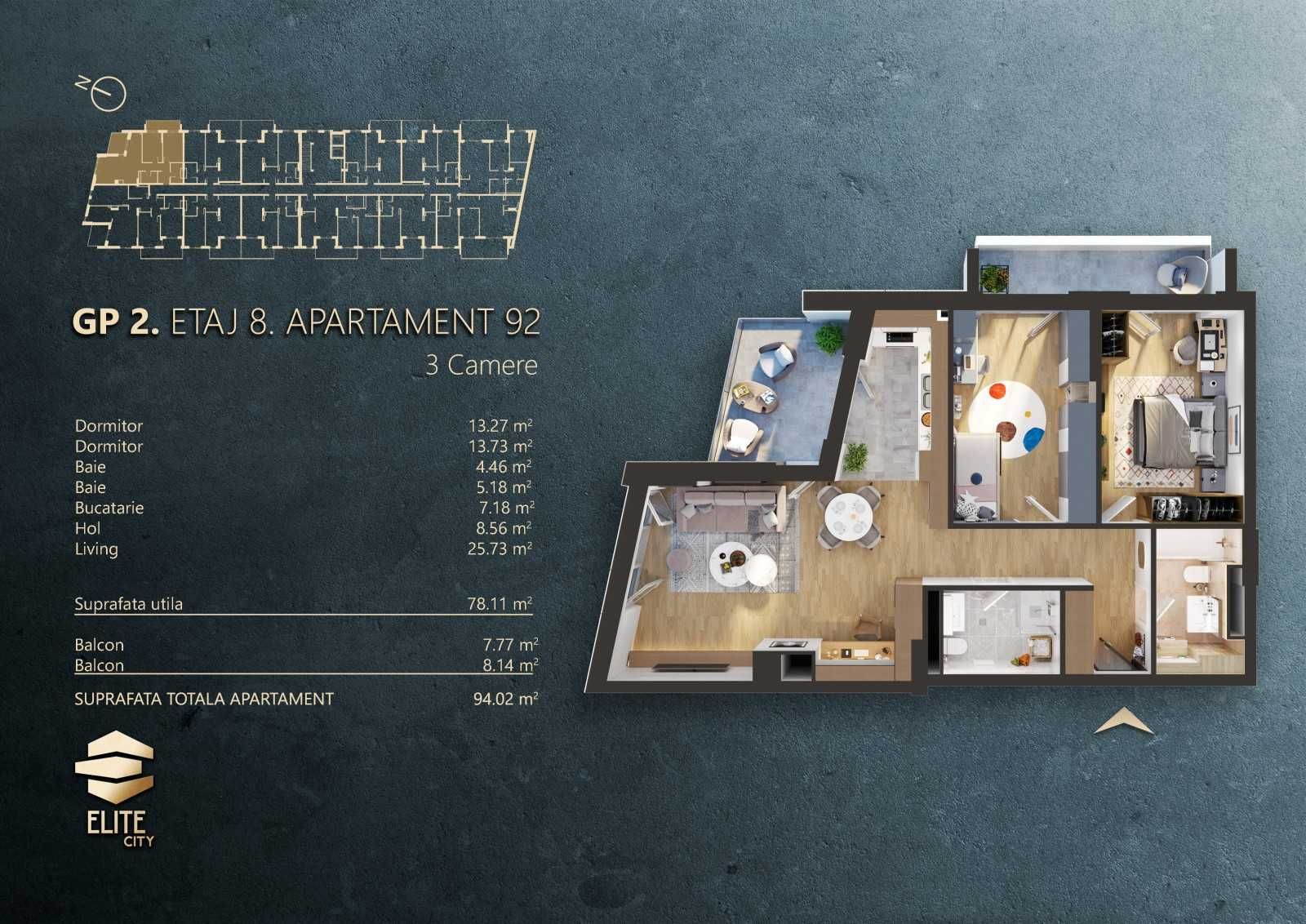 Apartament 3 camere Elite City Cluj-Napoca